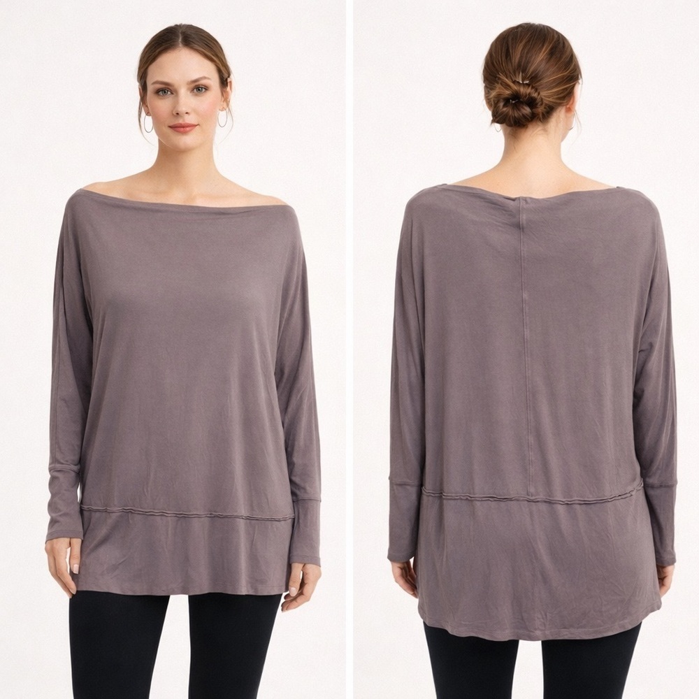 Free People We the Free Mauve Brown Long Sleeve Top Womens Size Small - Picture 3 of 11